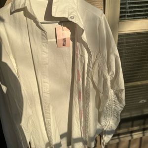 White Button Up Shirt Dress